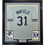 FRAMED Signed DAVE WINFIELD 35x39 New York Grey Jersey JSA COA Auto