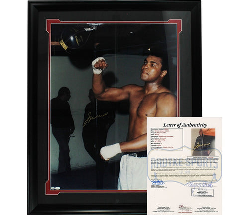 Muhammad Ali Signed Framed 36x44 Speed Bag Boxing Poster