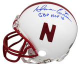 Nebraska Ahman Green "GBP HOF 12" Signed VSR4 Rep Mini Helmet BAS #BV01164