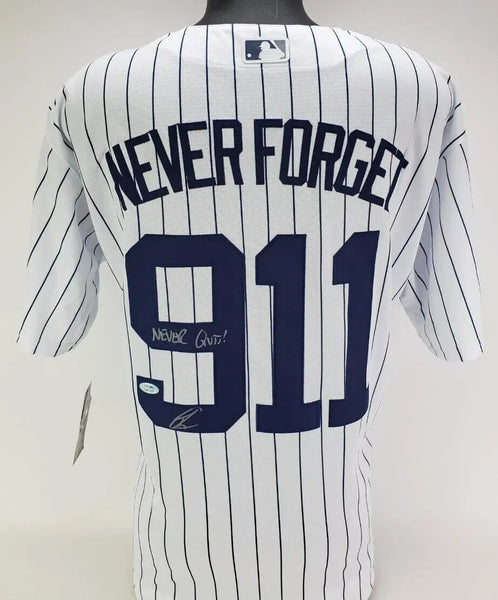 Robert O'Neill Signed New York Yankees 911 Never Forget Jersey "Never Quit"(PSA)