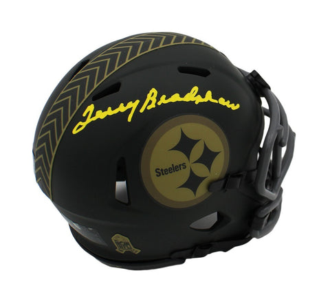 Terry Bradshaw Signed Pittsburgh Steelers Speed Salute To Service 4 Mini Helmet