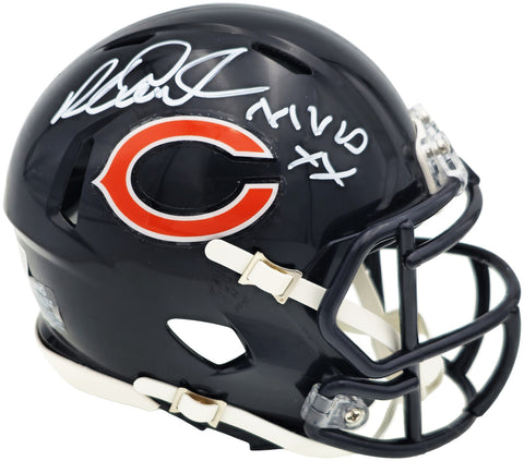 Richard Dent Signed Chicago Bears Blue Speed Mini Helmet "MVP XX" Beckett Wit