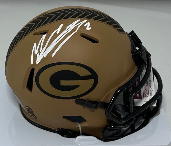 Packers Champ MASON CROSBY Signed Riddell 23 SALUTE Speed Mini Helmet AUTO - JSA
