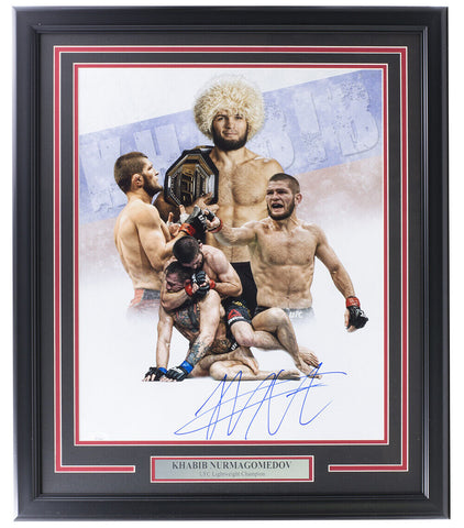 Khabib Nurmagomedov Signed Framed 16x20 UFC Collage Photo JSA ITP