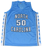 TYLER HANSBROUGH SIGNED NORTH CAROLINA TAR HEELS #50 BLUE JERSEY BECKETT
