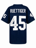Rudy Ruettiger Signed Navy Custom College Football Jersey w/Never Quit -(SS COA)
