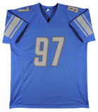 Aidan Hutchinson Authentic Signed Blue Pro Style Jersey Signed on #7 BAS Witness