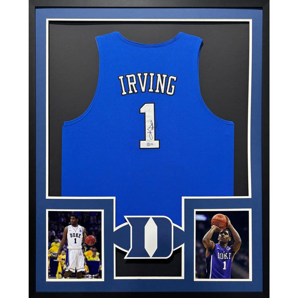 Kyrie Irving Autographed Signed Framed Duke Blue Devils Jersey BECKETT