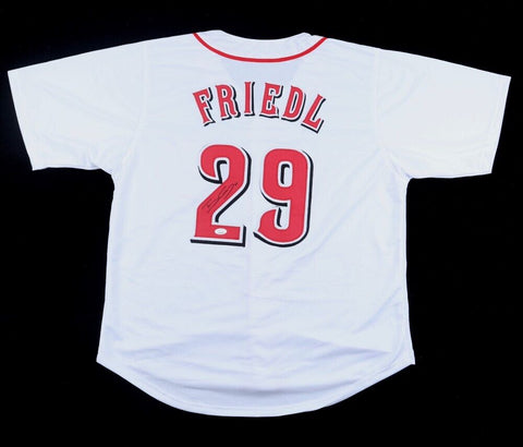 T J Friedl Signed Cincinnati Reds White Home Jersey (JSA) Reds Rookie Outfielder