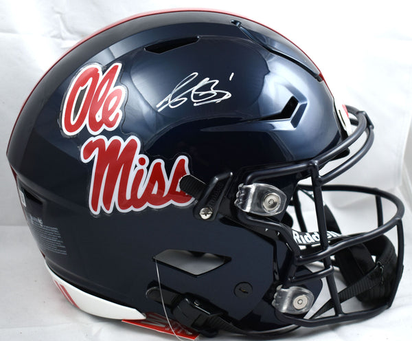 children's ole miss football helmet AJ Brown Autographed Ole Miss Rebels F/S Speed Flex Helmet