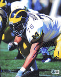 Steve Hutchinson Autographed 8x10 Photo Michigan "Go Blue" Beckett QR #BS36879
