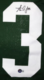Aaron Jones Autographed Green Pro Style Jersey - Beckett W Hologram *Black