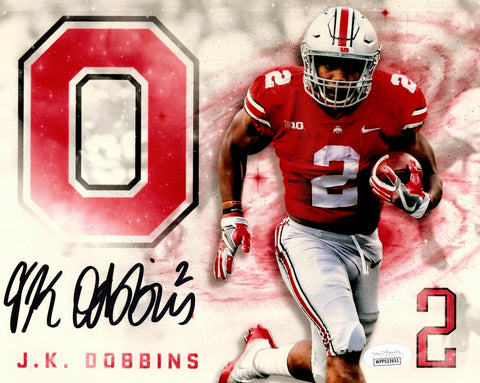 Ravens JK DOBBINS Signed 8X10 Ohio State Buckeyes Photo #3 AUTO - 2nd Rnd Pk JSA
