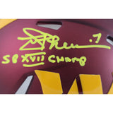 Joe Theismann Autographed Washington Commanders Mini Helmet MVP Beckett 49700