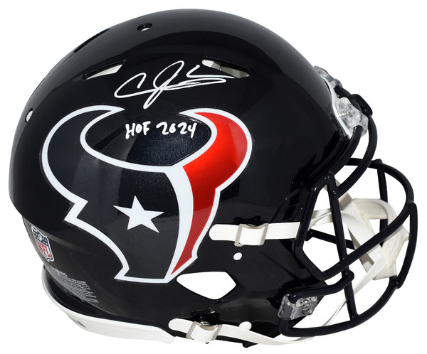 ANDRE JOHNSON SIGNED HOUSTON TEXANS AUTHENTIC SPEED HELMET JSA W/ HOF 2024