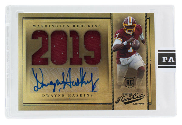 Dwayne Haskins Washington Signed 2019 Panini Prime Cut 8:10 LE Rookie