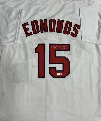 JIM EDMONDS Signed Replica White Jersey AUTO - St. Louis Cardinals MLB - BAS