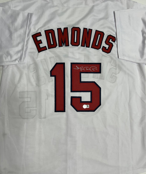 JIM EDMONDS Signed Replica White Jersey AUTO - St. Louis Cardinals MLB - BAS