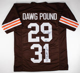 Frank Minnifield & Hanford Dixon Signed Cleveland Browns Dawg Pound Jersey /GTSM