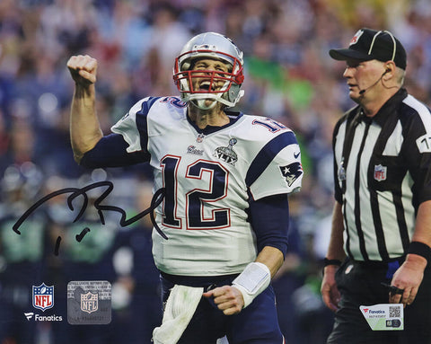Tom Brady Signed New England Patriots Fist Pump 8x10 Photo - (Fanatics COA)