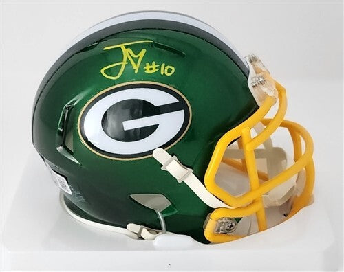 Packer Quarterback JORDAN LOVE Signed Riddell Flash Speed Mini Helmet ...