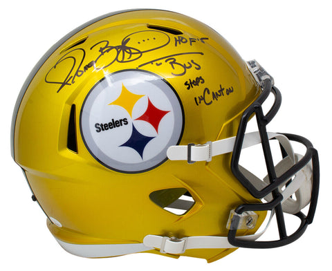 Jerome Bettis Signed Steelers FS Bus Stops in Canton HOF Replica Helmet JSA