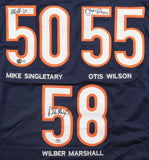 Mike Singletary, Otis Wilson, & Wilber Marshall Signed Bears Jersey (Beckett)