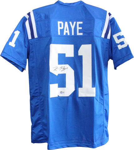 Kwity Paye Autographed/Signed Pro Style Size XL Blue Jersey Beckett 59449