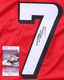 Michael Vick Signed Atlanta Falcons Red Jersey (JSA COA) 4xPro Bowl Quarterback