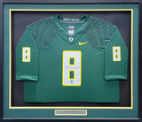 OREGON DUCKS MARCUS MARIOTA AUTOGRAPHED FRAMED GREEN NIKE JERSEY MM HOLO 89825