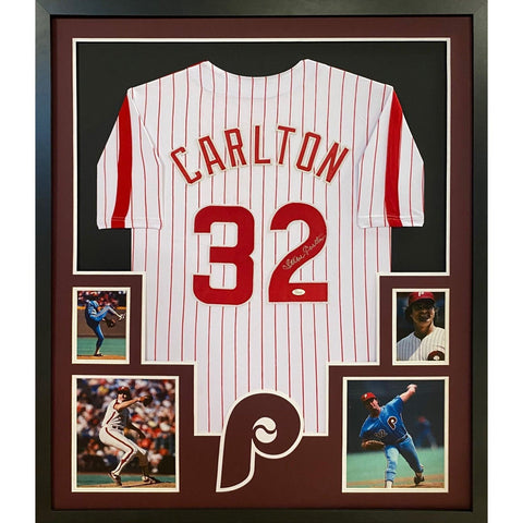 Steve Carlton Autographed Signed Framed Philadelphia Phillies Jersey JSA