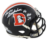 Broncos Randy Gradishar "HOF 24" Signed Color Rush Mini Helmet W/ Case BAS Wit