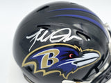 Terrell Suggs Autographed Falcons Black Mini Helmet Beckett Witness 2W637321