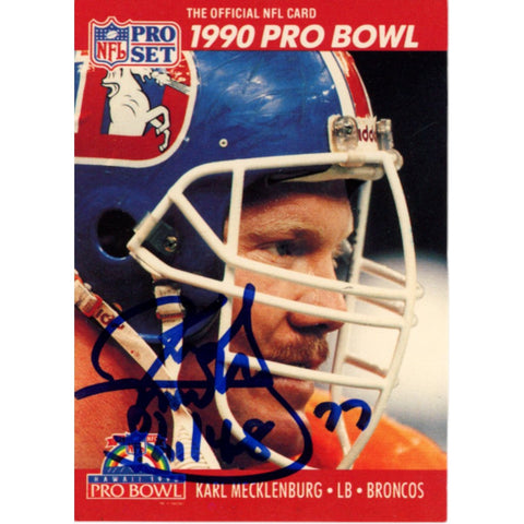 Karl Mecklenburg Autographed 1990 Pro Set #355 Trading Card Beckett 59197