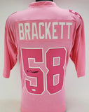 Gary Brackett Signed Indianapolis Colts Breast Cancer Awareness Jersey (JSA COA)