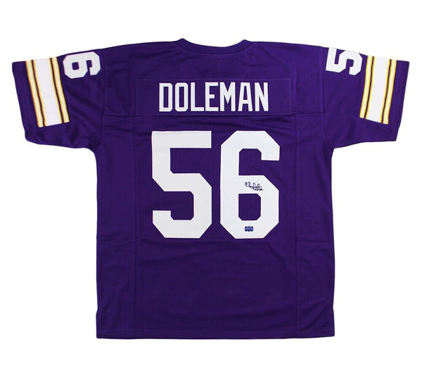 Chris Doleman Signed Minnesota Custom Purple Jersey With "HOF 12" Inscription