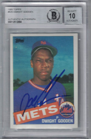 Dwight Gooden Signed New York Mets 1985 Topps Trading Card BAS 10 Slab 28526