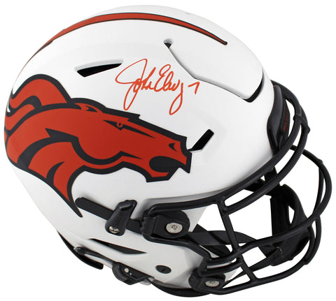 Broncos John Elway Signed Lunar Speed Flex Full Size Helmet BAS Witnessed