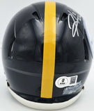 HINES WARD AUTOGRAPHED STEELERS BLACK SPEED MINI HELMET BECKETT WITNESS 241386