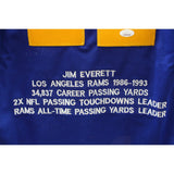 Jim Everett Autographed/Signed Pro Style XL Blue Stat Jersey JSA 49692