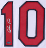 Edwin Encarnacion Signed Cleveland Indians Majestic MLB Jersey (Schwartz COA)