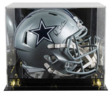 Cowboys Michael Irvin Signed Silver Full Size Speed Rep Helmet W/ Case BAS Wit