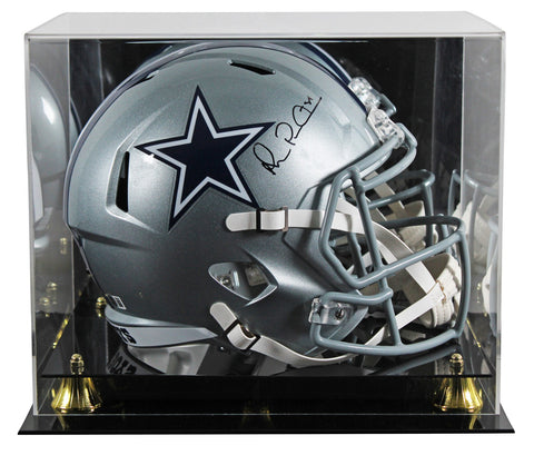 Cowboys Michael Irvin Signed Silver Full Size Speed Rep Helmet W/ Case BAS Wit