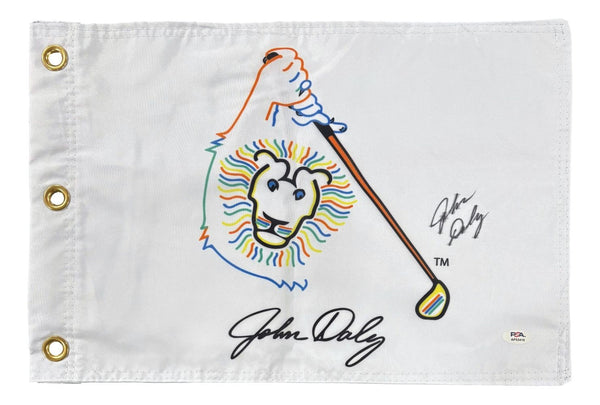 John Daly Signed To Right John Daly Logo Golf Flag PSA/DNA