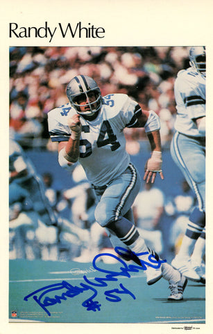 Randy White Autographed Dallas Cowboys Mini Poster 31/50 BAS 46098