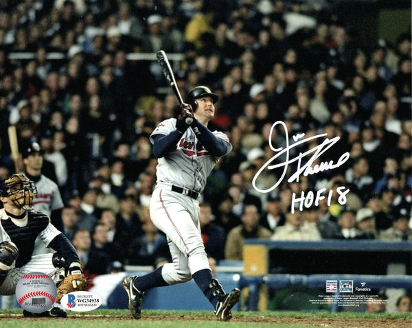 Jim Thome Autographed Cleveland Indians 8x10 Photo W/HOF 18 Beckett Witnessed #5