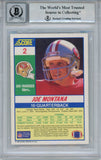 Joe Montana Autographed 1990 Score 100 Hottest #2 Trading Card BAS 10 Slab 34629
