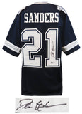 Deion Sanders (COWBOYS) Signed Navy Custom Football Jersey (BECKETT COA)