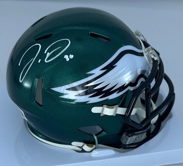 Eagles 1st Round Pick JORDAN DAVIS Signed Riddell Speed Mini Helmet AUTO - BAS