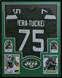FRAMED NEW YORK JETS ALIJAH VERA-TUCKER AUTOGRAPHED SIGNED JERSEY JSA COA